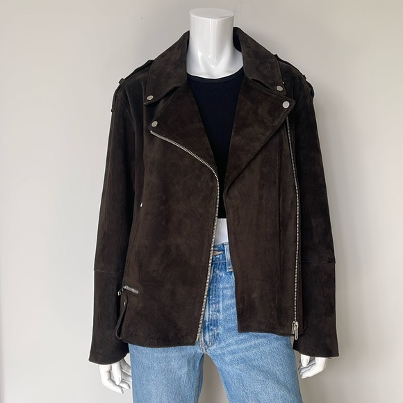 H&M Jackets & Blazers - H&M LEATHER BIKER JACKET in Dark Brown